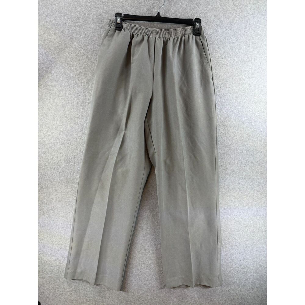 Alfred Dunner Petite Gray Pull On Elastic Waist Pants 12P 3375